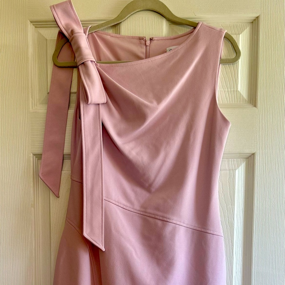 Calvin Klein Sheath Dress With One Shoulder Bow Detail
